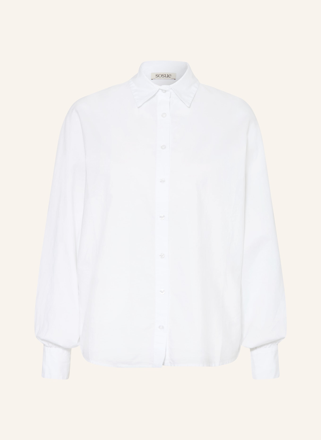 SoSUE Bluzka koszulowa ANTONIA SLIM z lnu: BIAŁY