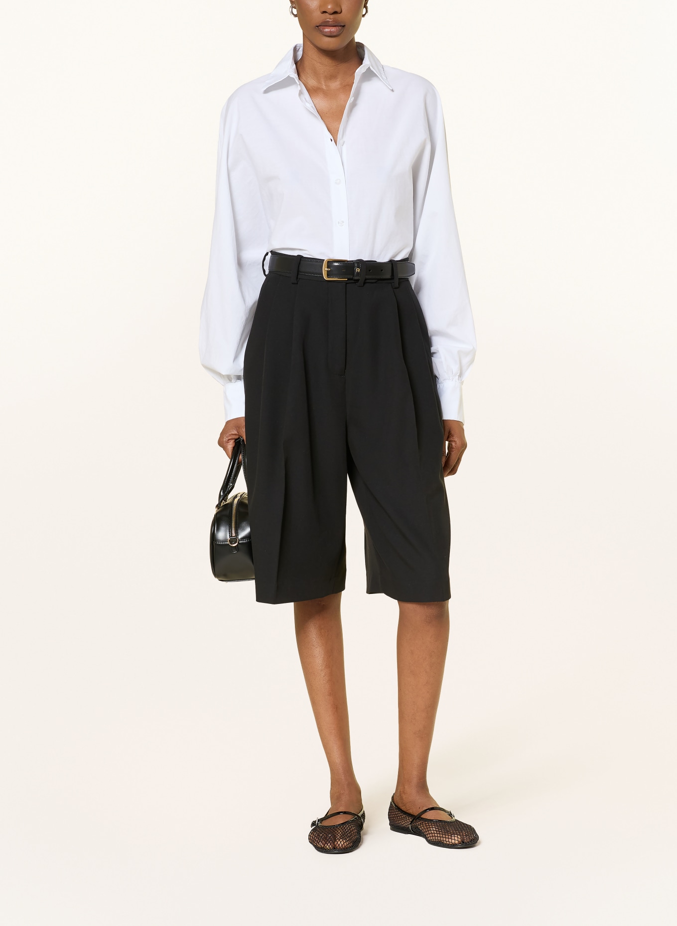 SoSUE Bluzka koszulowa ANTONIA SLIM z lnu: BIAŁY