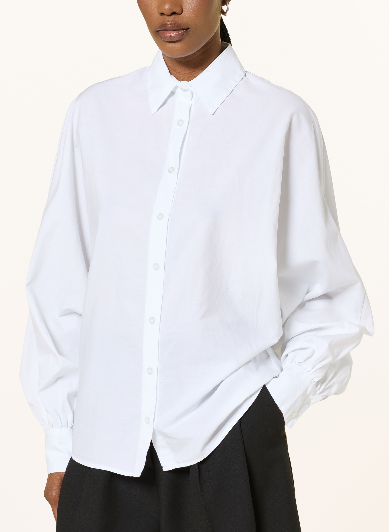 SoSUE Bluzka koszulowa ANTONIA SLIM z lnu: BIAŁY