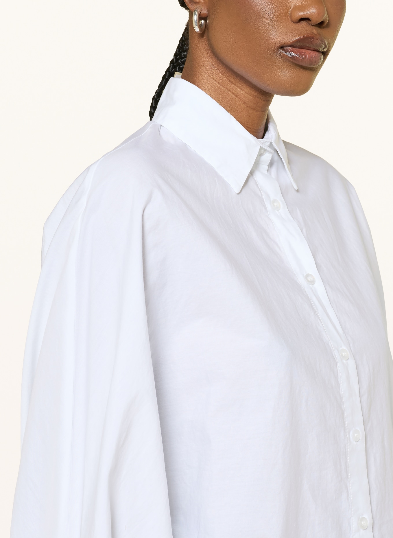 SoSUE Bluzka koszulowa ANTONIA SLIM z lnu: BIAŁY