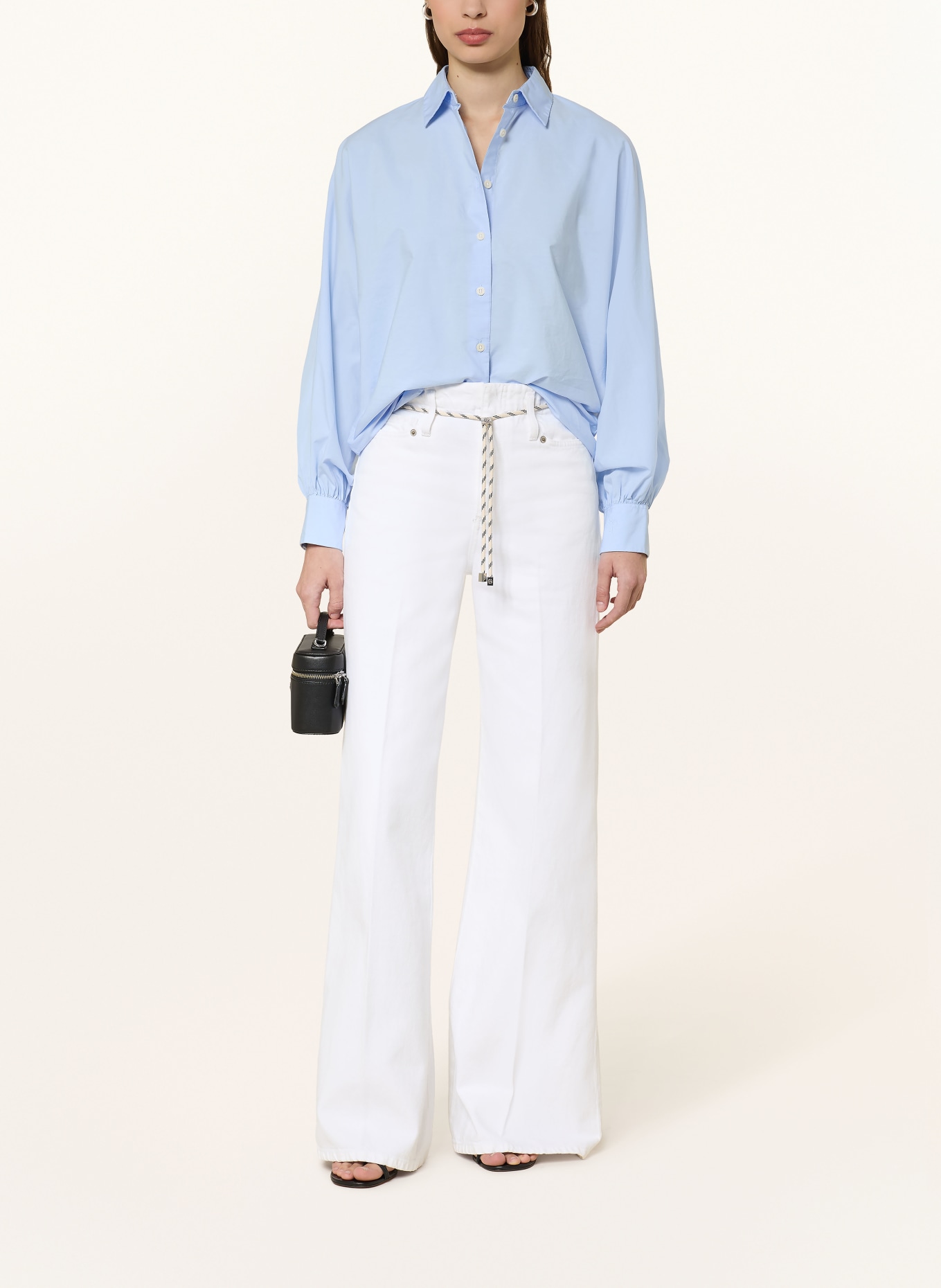 SoSUE Overhemdblouse ANTONIA SLIM van linnen: LICHTBLAUW