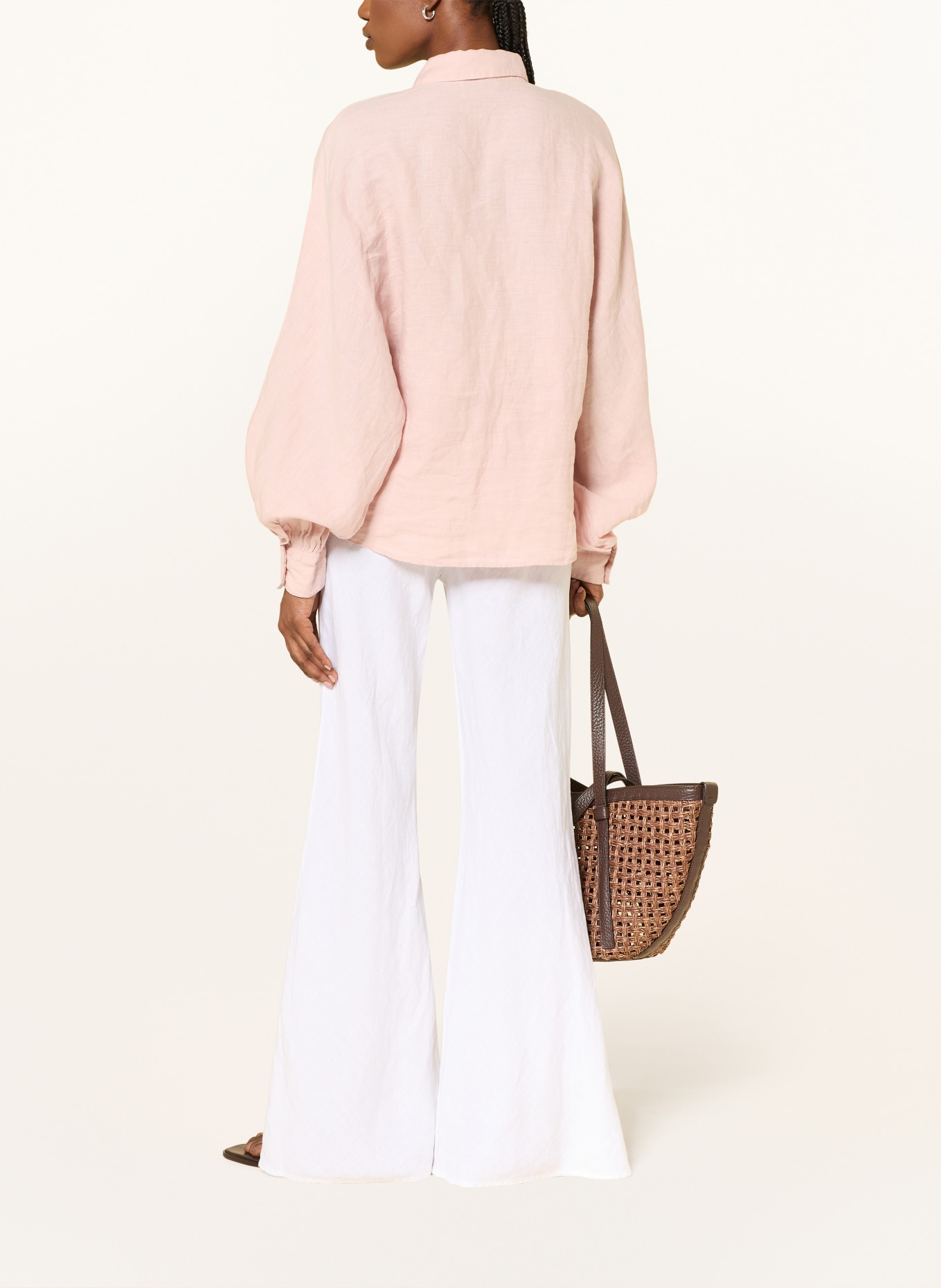 SoSUE Overhemdblouse ANTONIA SLIM van linnen: ROSÉ