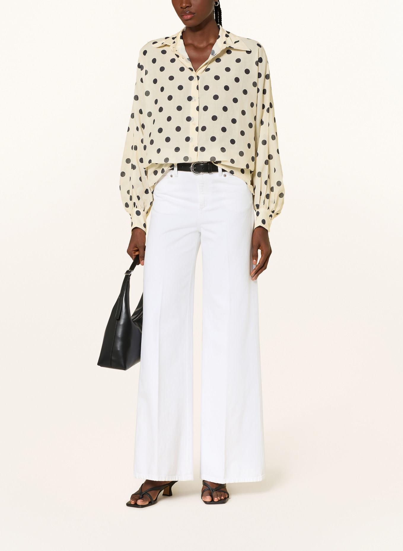 SoSUE Hemdbluse ANTONIA: ECRU / SCHWARZ