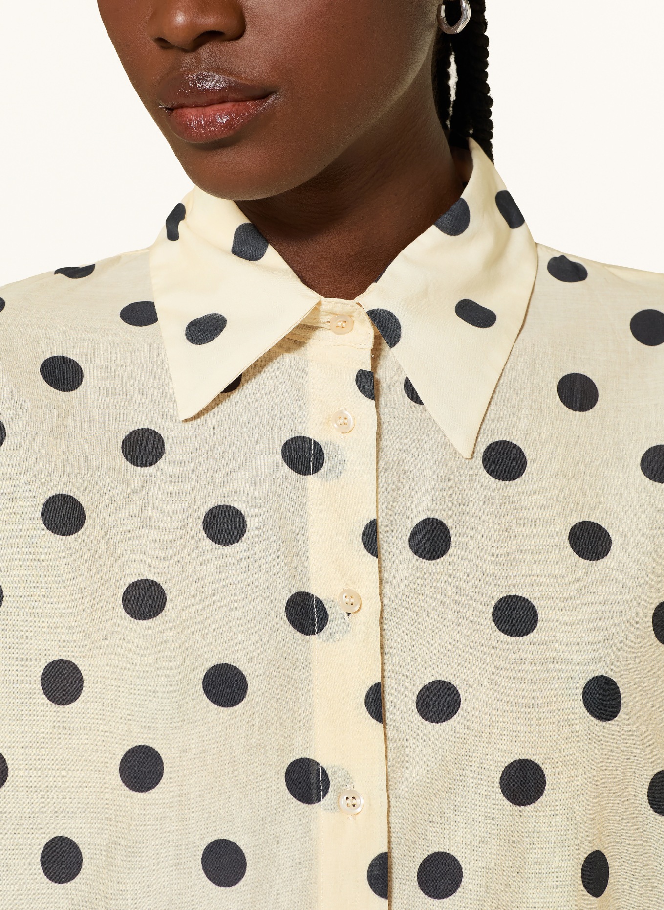 SoSUE Hemdbluse ANTONIA: ECRU / SCHWARZ