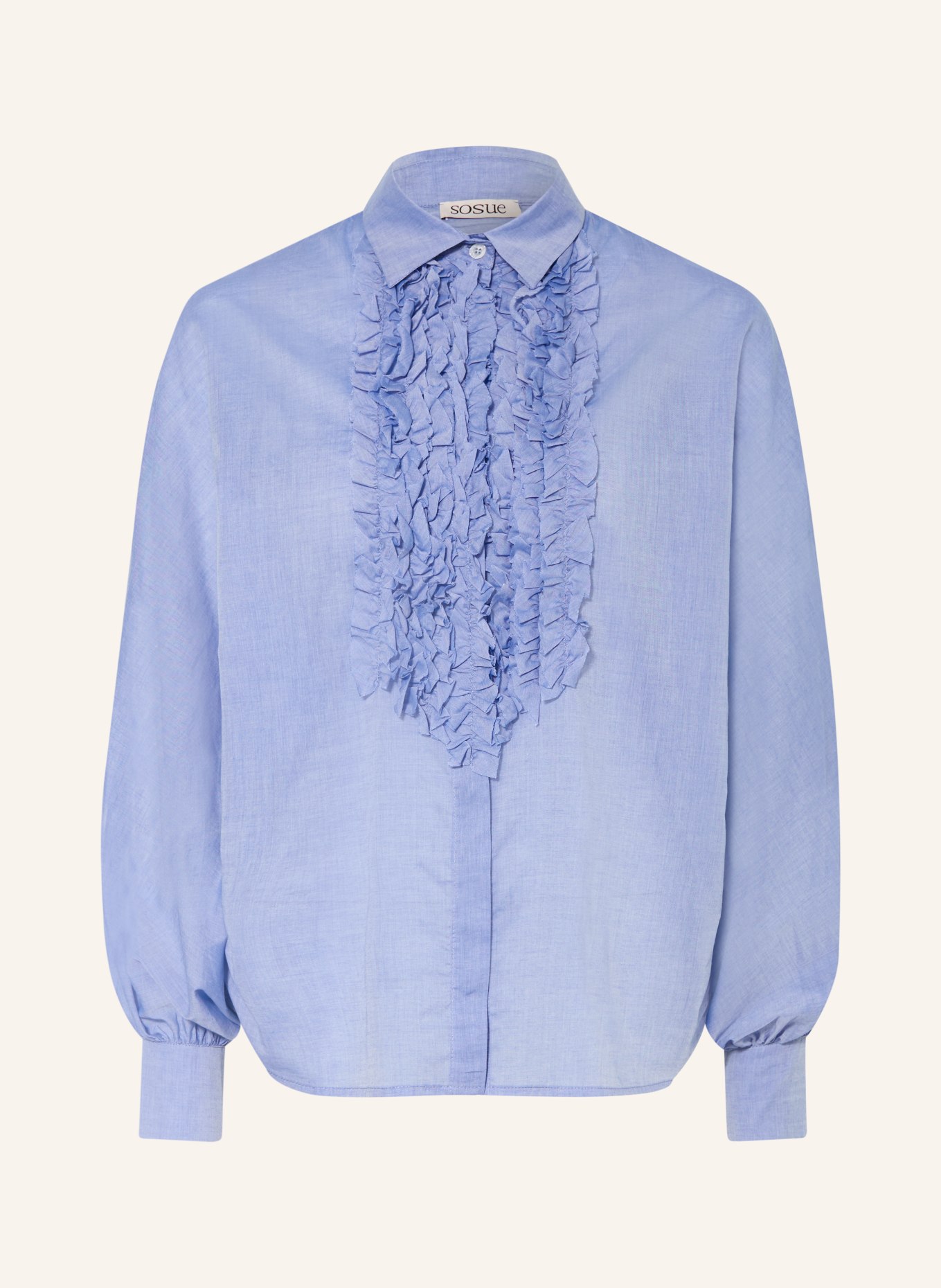 SoSUE Hemdbluse ANTONIA mit Rüschen: HELLBLAU