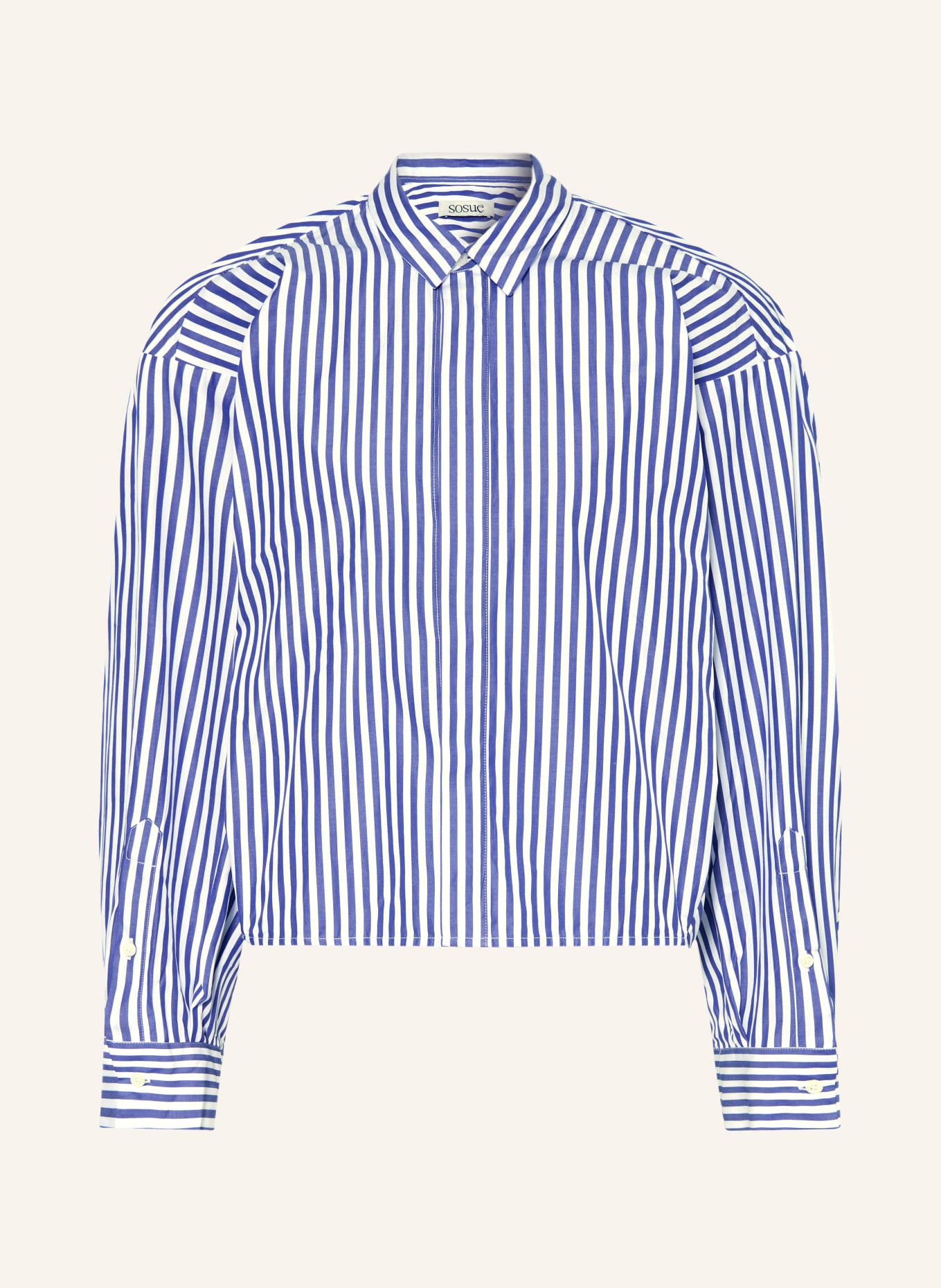 SoSUE overhemdblouse: WIT / DONKERBLAUW