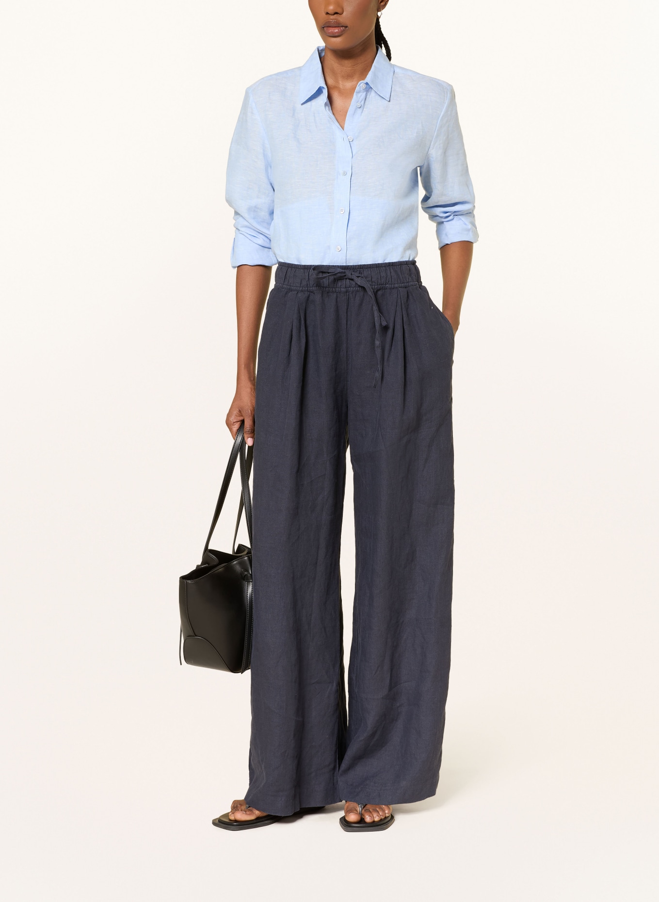 SoSUE Marlenehose JOSY aus Leinen: SCHWARZ