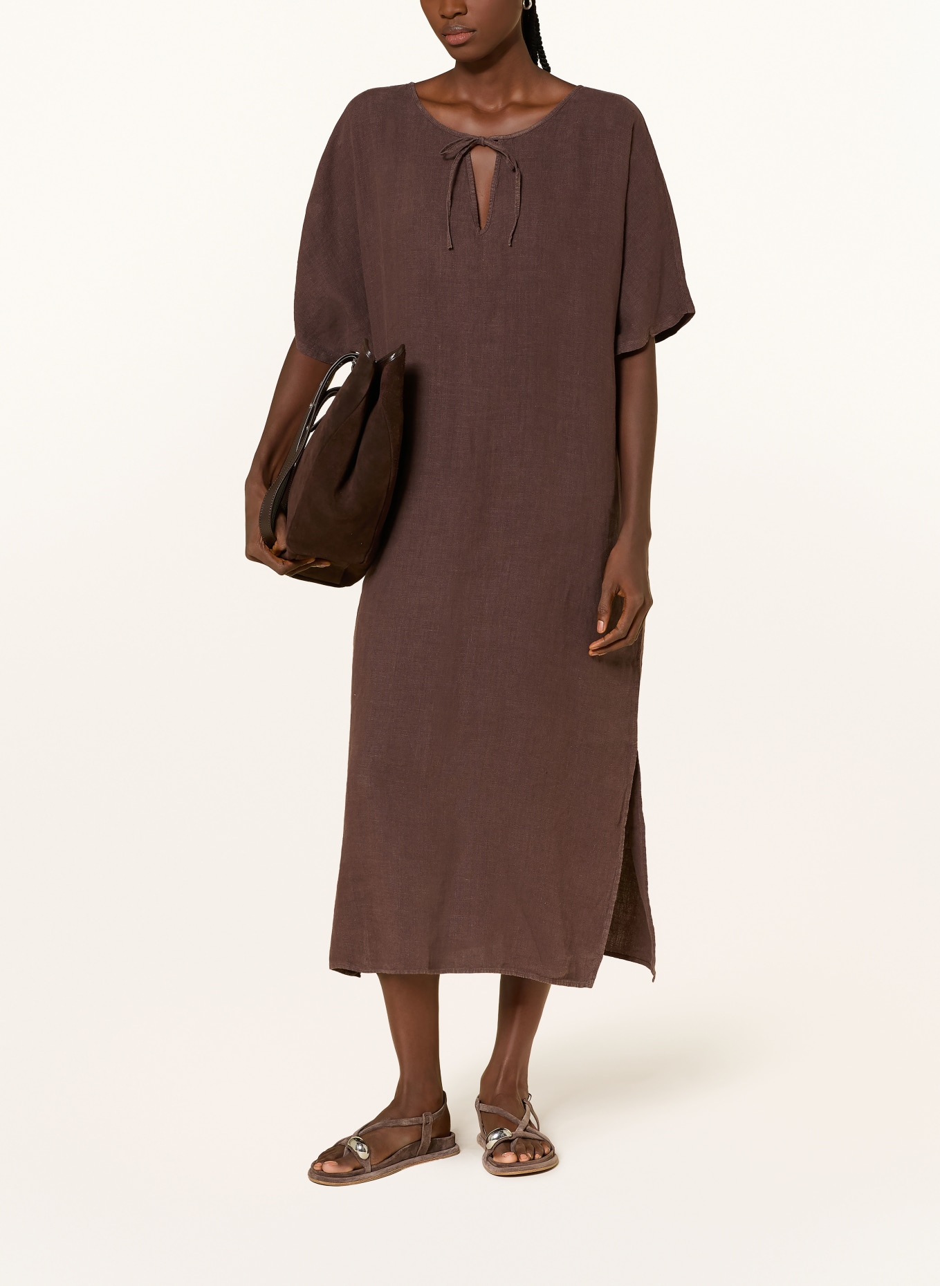 SoSUE Leinenkleid: DUNKELBRAUN