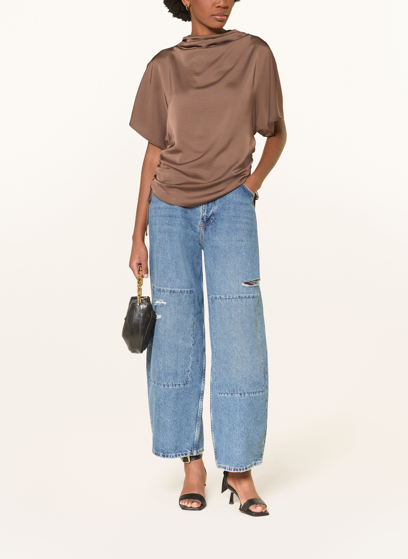 ALLSAINTS Blouse LESLIE: MARRON FONCÉ