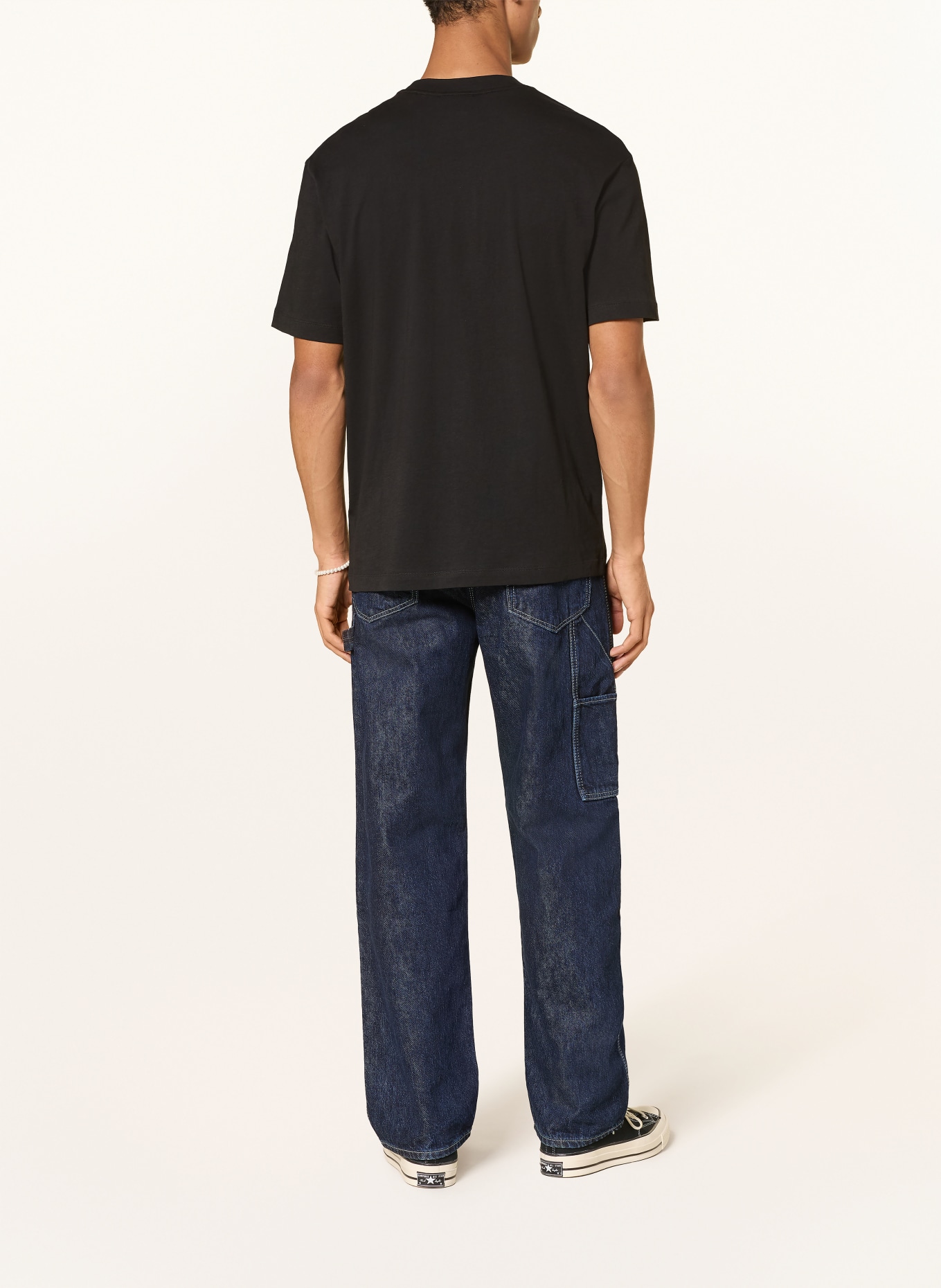 HUGO Tričko NICO: ČERNÁ / MODRÁ / BÍLÁ