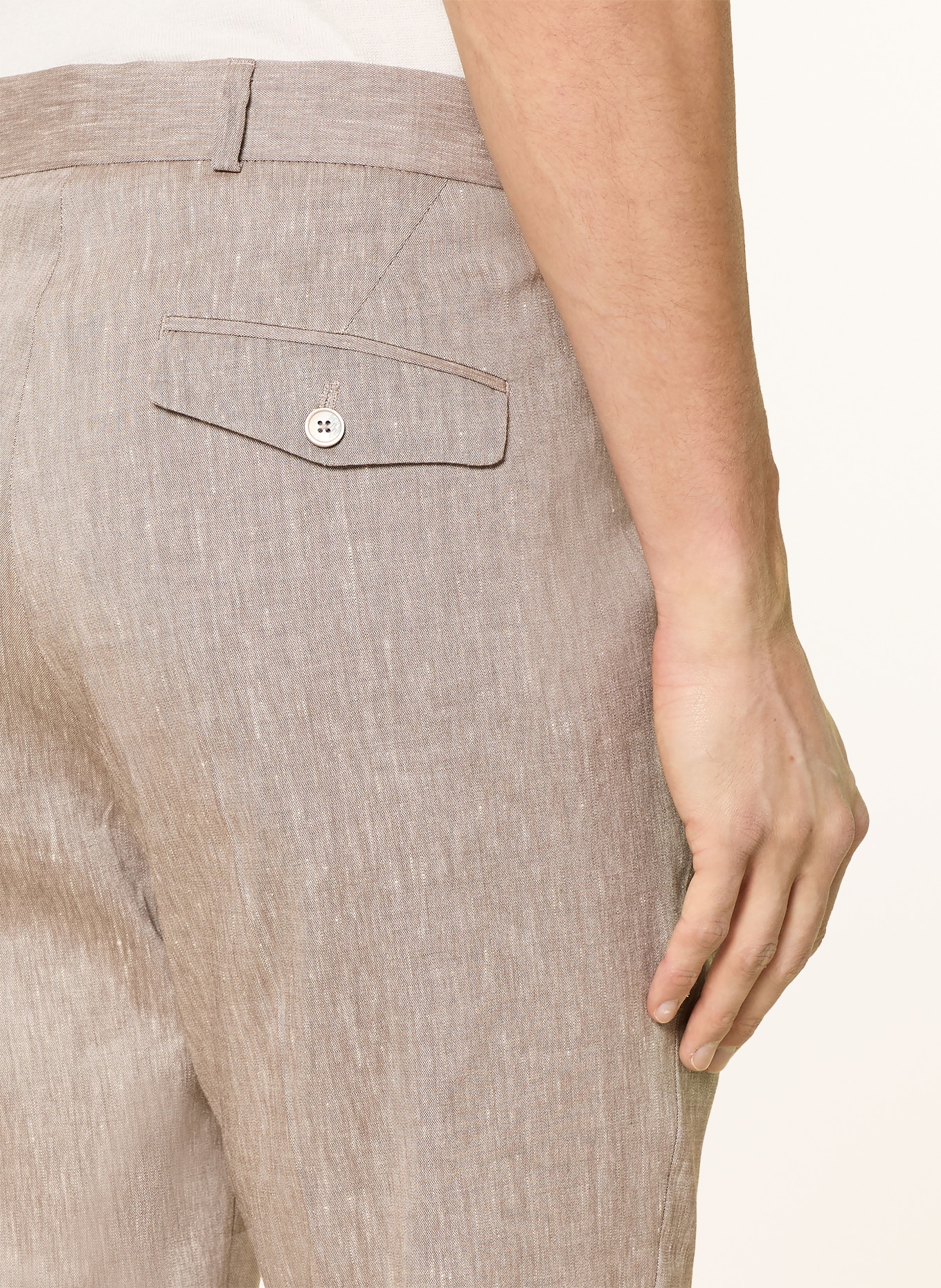 PAUL Regular fit suit pants with linen: 250 dk beige