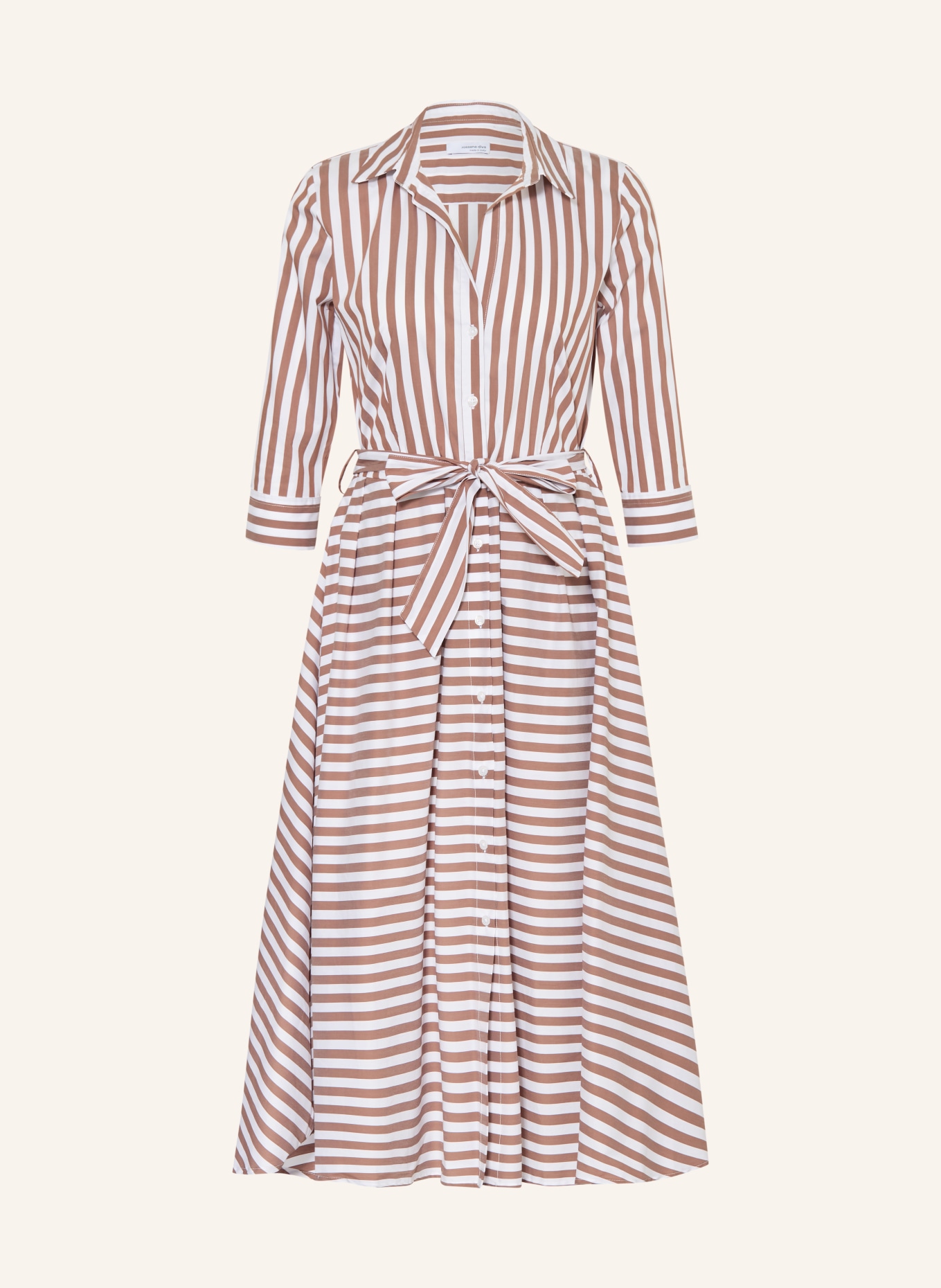 rossana diva Overhemdjurk met 3/4-mouwen: WIT / BRUIN