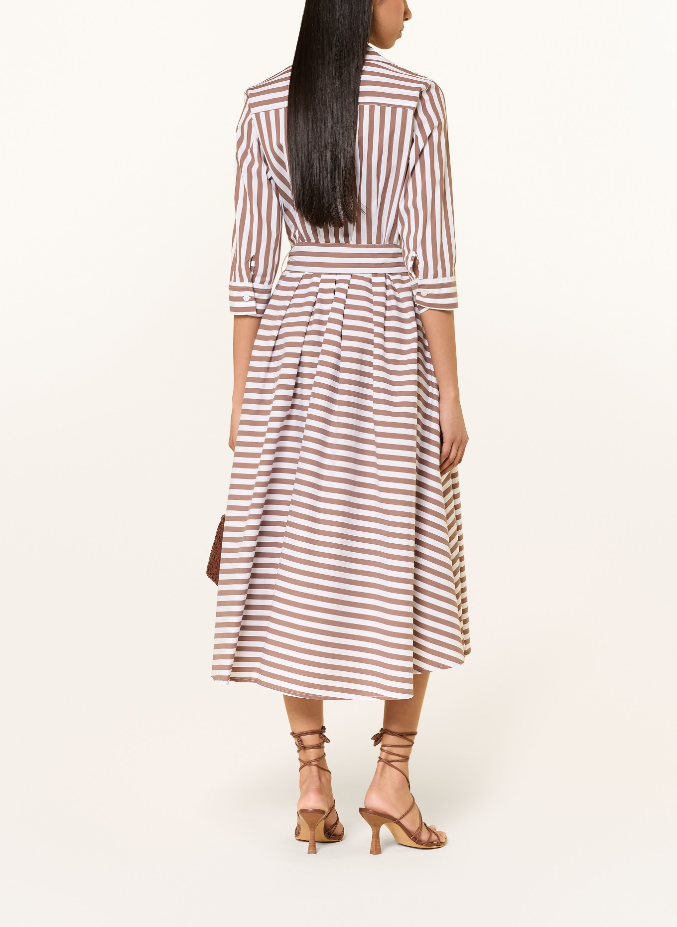 rossana diva Overhemdjurk met 3/4-mouwen: WIT / BRUIN