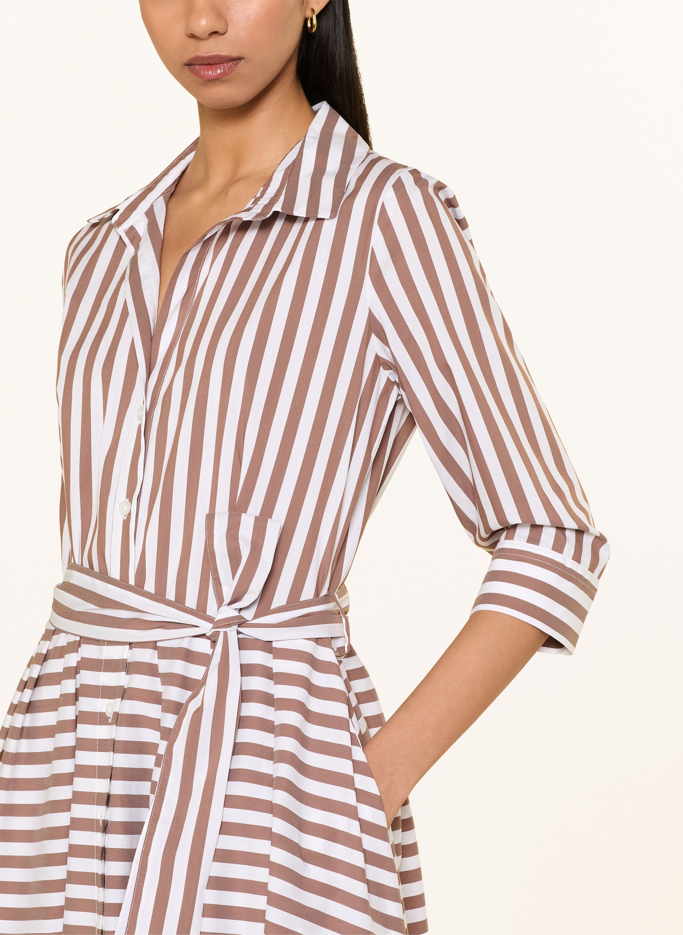 rossana diva Overhemdjurk met 3/4-mouwen: WIT / BRUIN