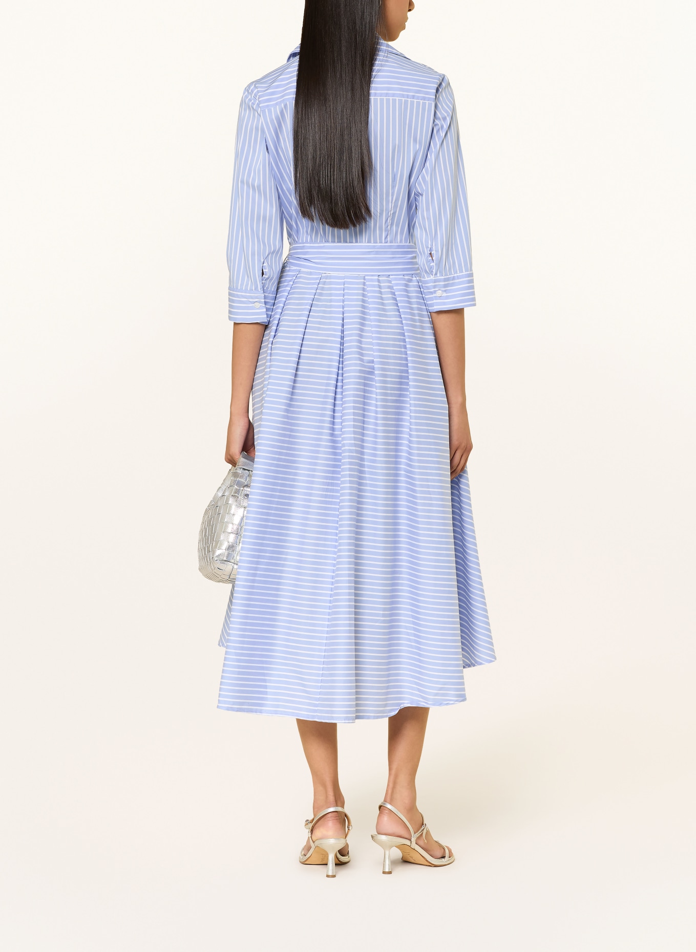 rossana diva Overhemdjurk met 3/4-mouwen: LICHTBLAUW / WIT