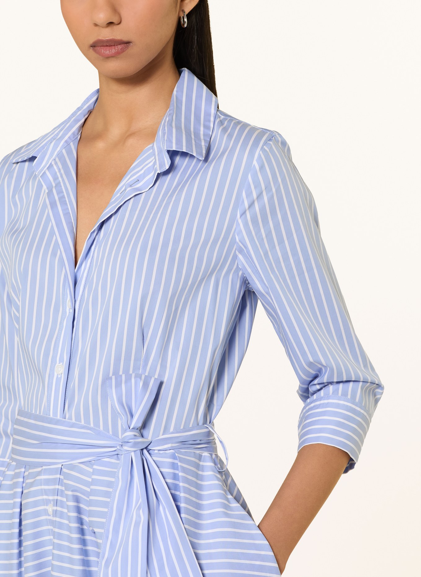 rossana diva Overhemdjurk met 3/4-mouwen: LICHTBLAUW / WIT