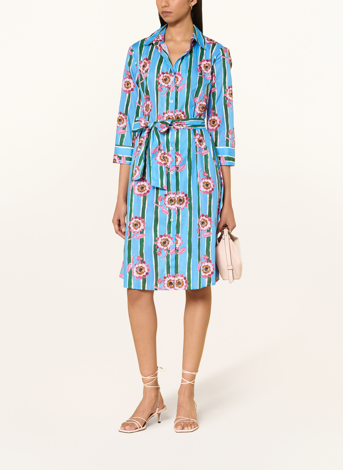 rossana diva Overhemdjurk met 3/4-mouwen: BLAUW / ROZE / DONKERGROEN