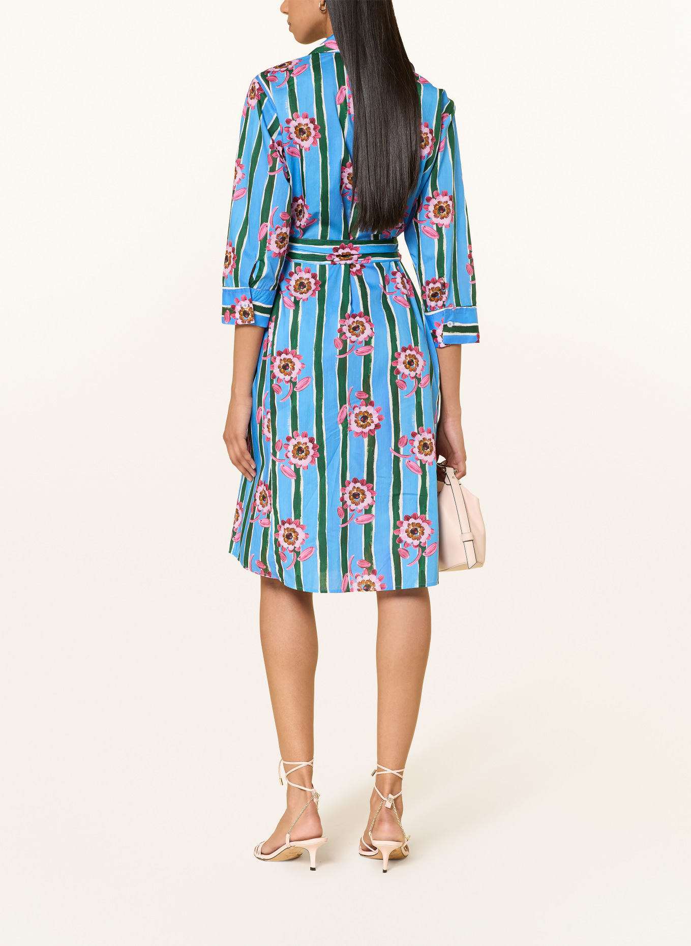 rossana diva Overhemdjurk met 3/4-mouwen: BLAUW / ROZE / DONKERGROEN