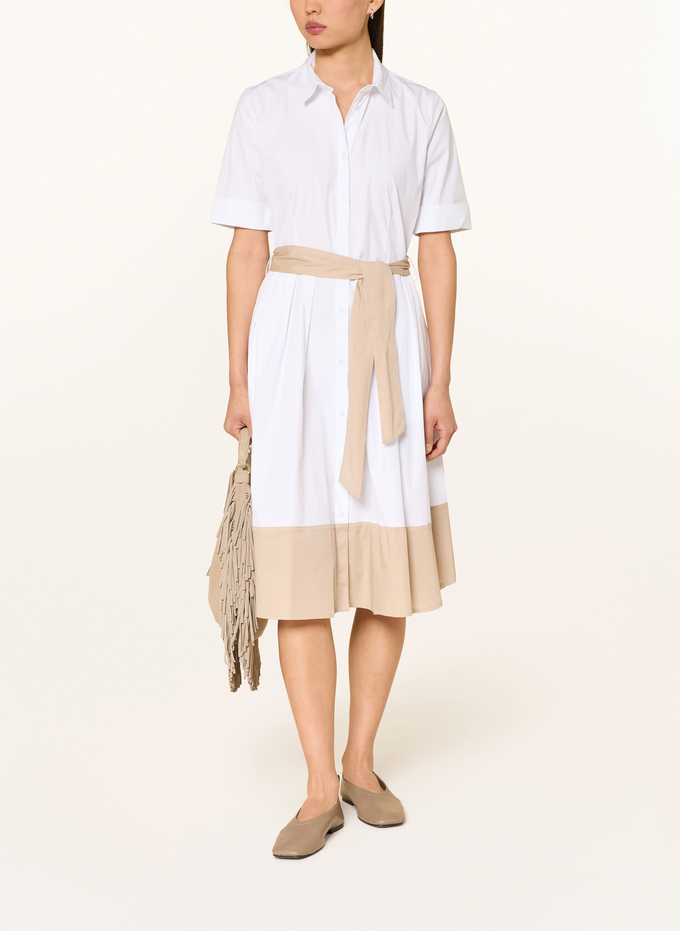 rossana diva Hemdblusenkleid: ECRU / CAMEL