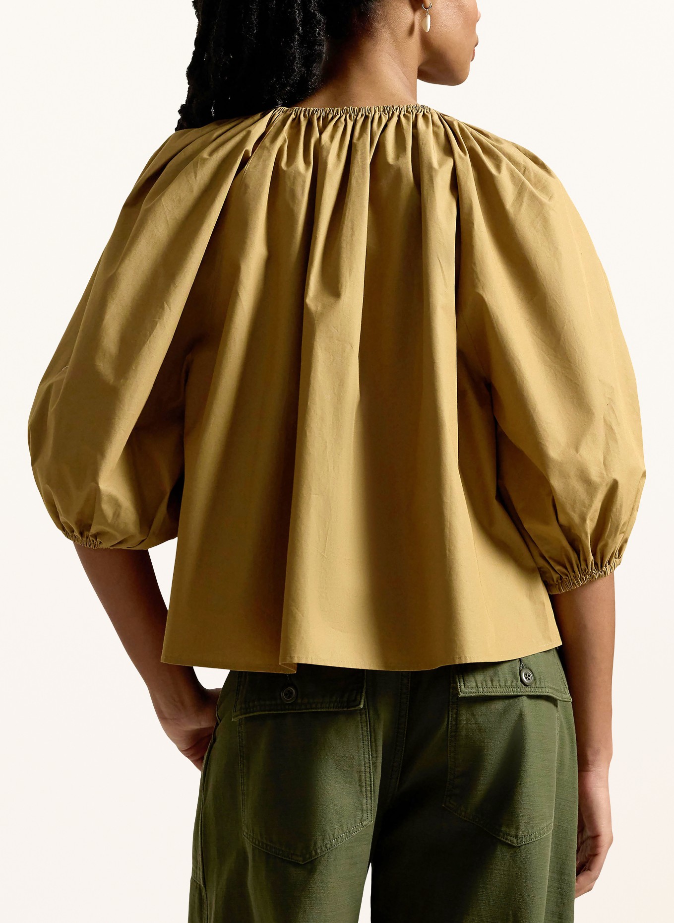 POLO RALPH LAUREN Blouse shirt with 3/4 sleeves: CAMEL