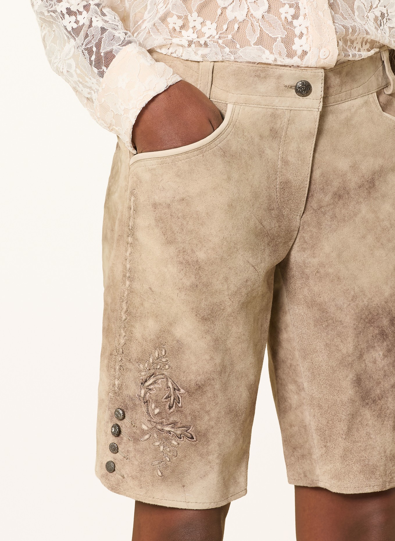 Spieth & Wensky Traditionele leren broek DENGEL: LICHTBRUIN