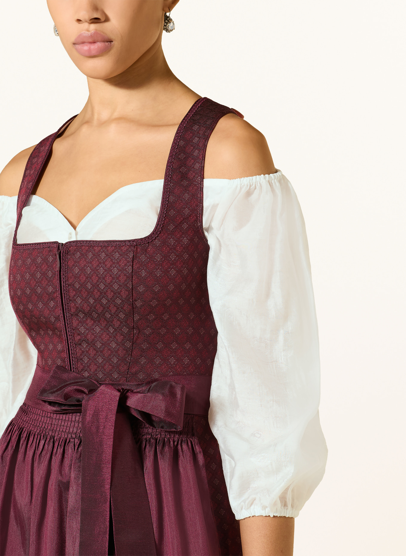 Spieth & Wensky GERM-dirndlblouse met 3/4-mouwen: WIT