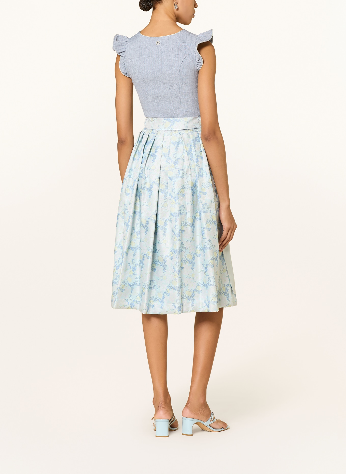 Spieth & Wensky Dirndl HADI: BLAUWGRIJS / LICHTGROEN / BLAUW