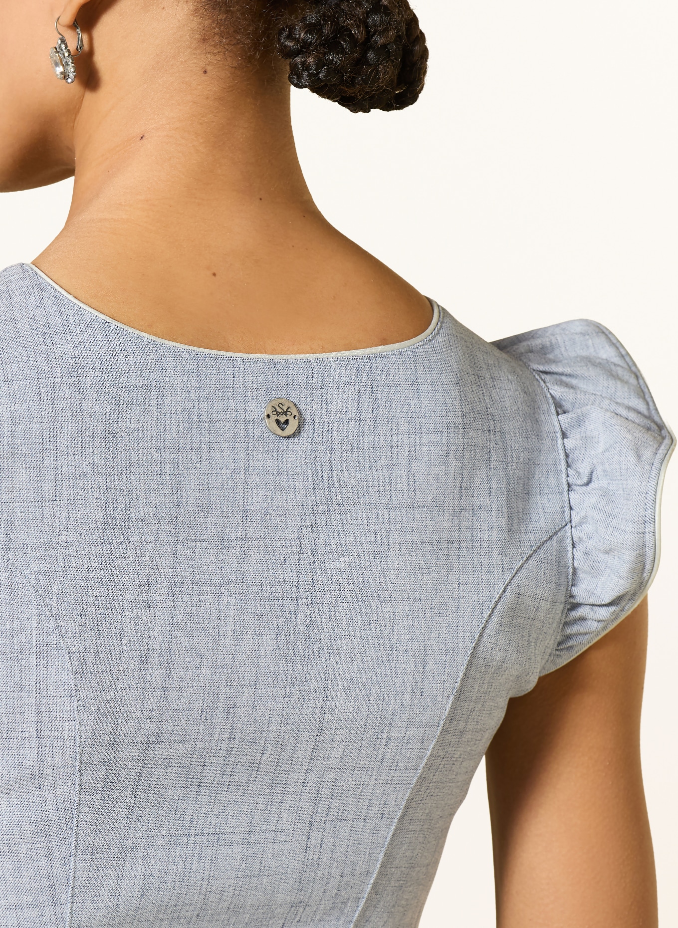 Spieth & Wensky Dirndl HADI: BLAUWGRIJS / LICHTGROEN / BLAUW