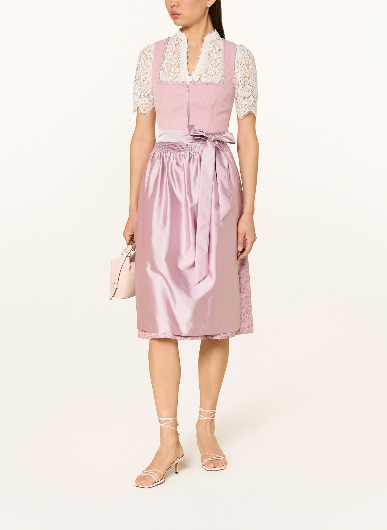 Spieth & Wensky Dirndl HOLMA im Materialmix: ROSA / ROSÉ