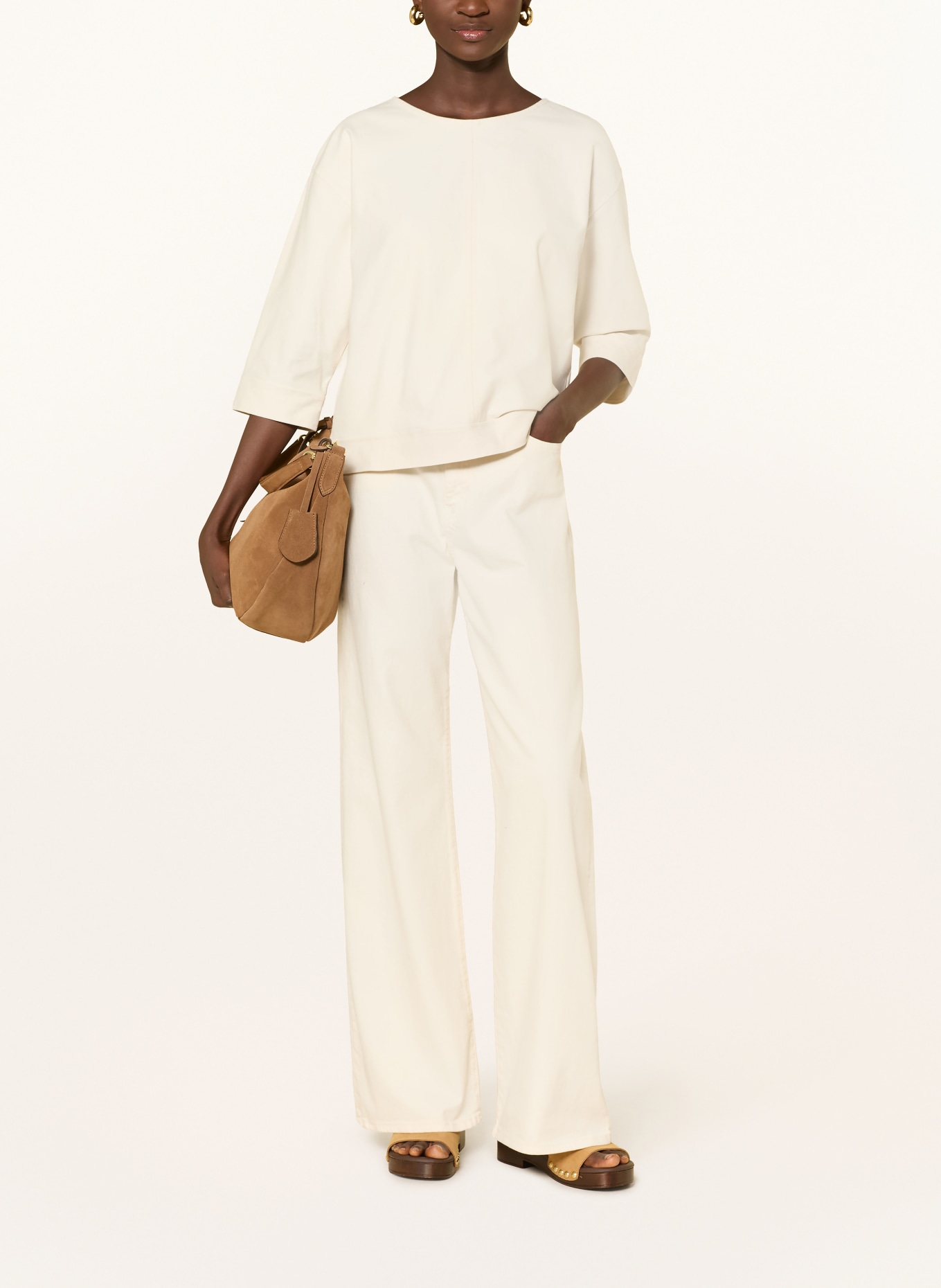 ICHI Blusenshirt IHKATE in Jeansoptik mit 3/4-Arm: CREME