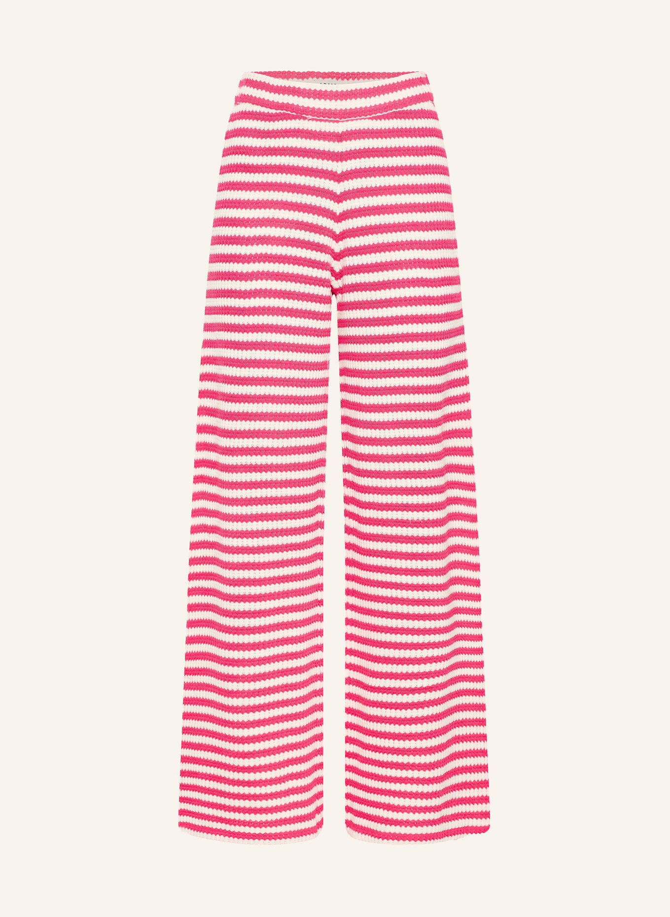 ICHI Knitted Pants IHLORIANNA: PINK / CREAM