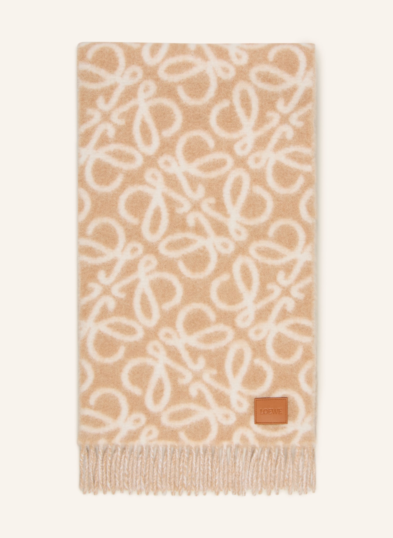 LOEWE Szal ANAGRAM z alpaki: KREMOWY / BEŻOWY