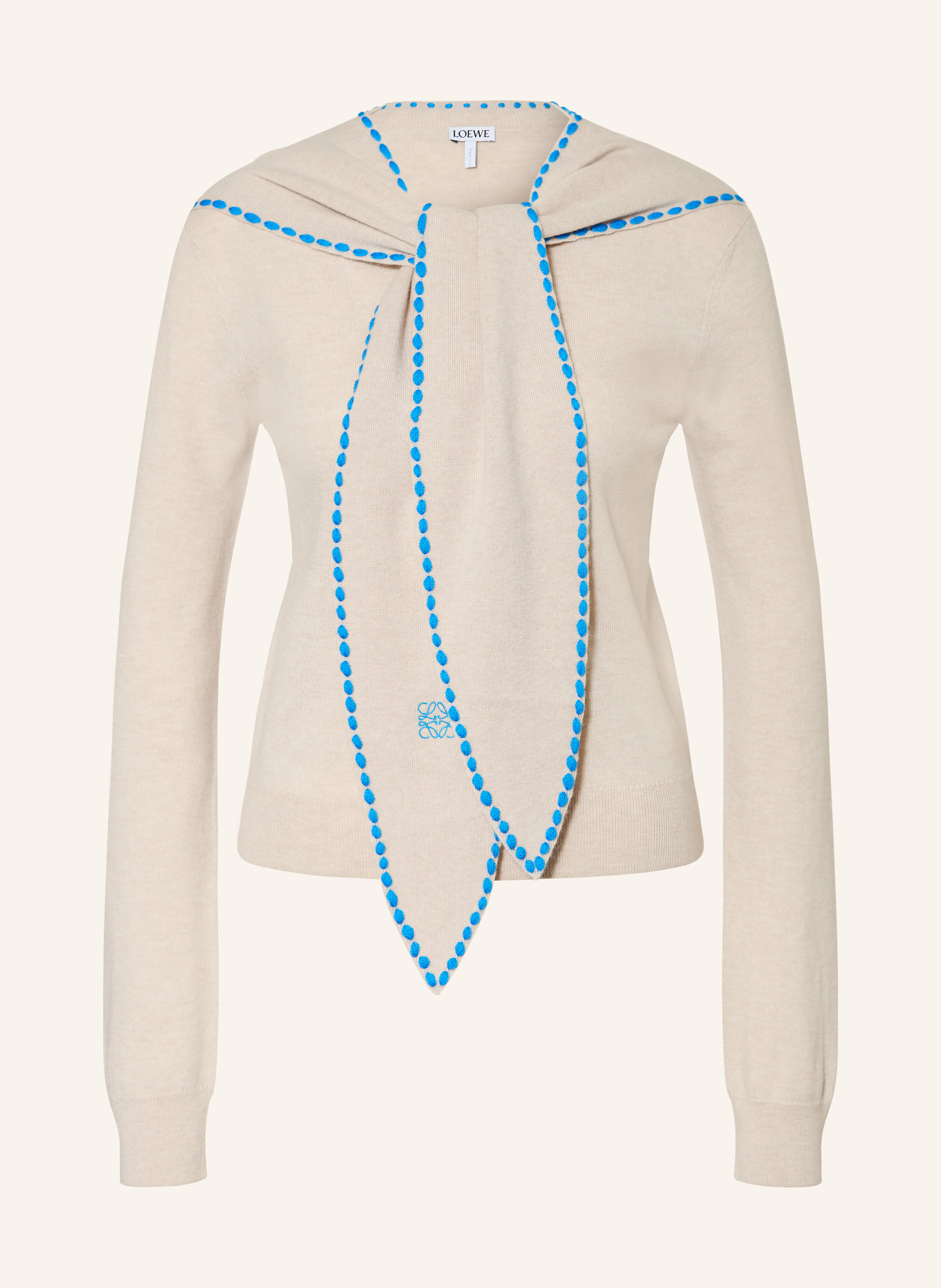 LOEWE Pullover: BEIGE / BLAU