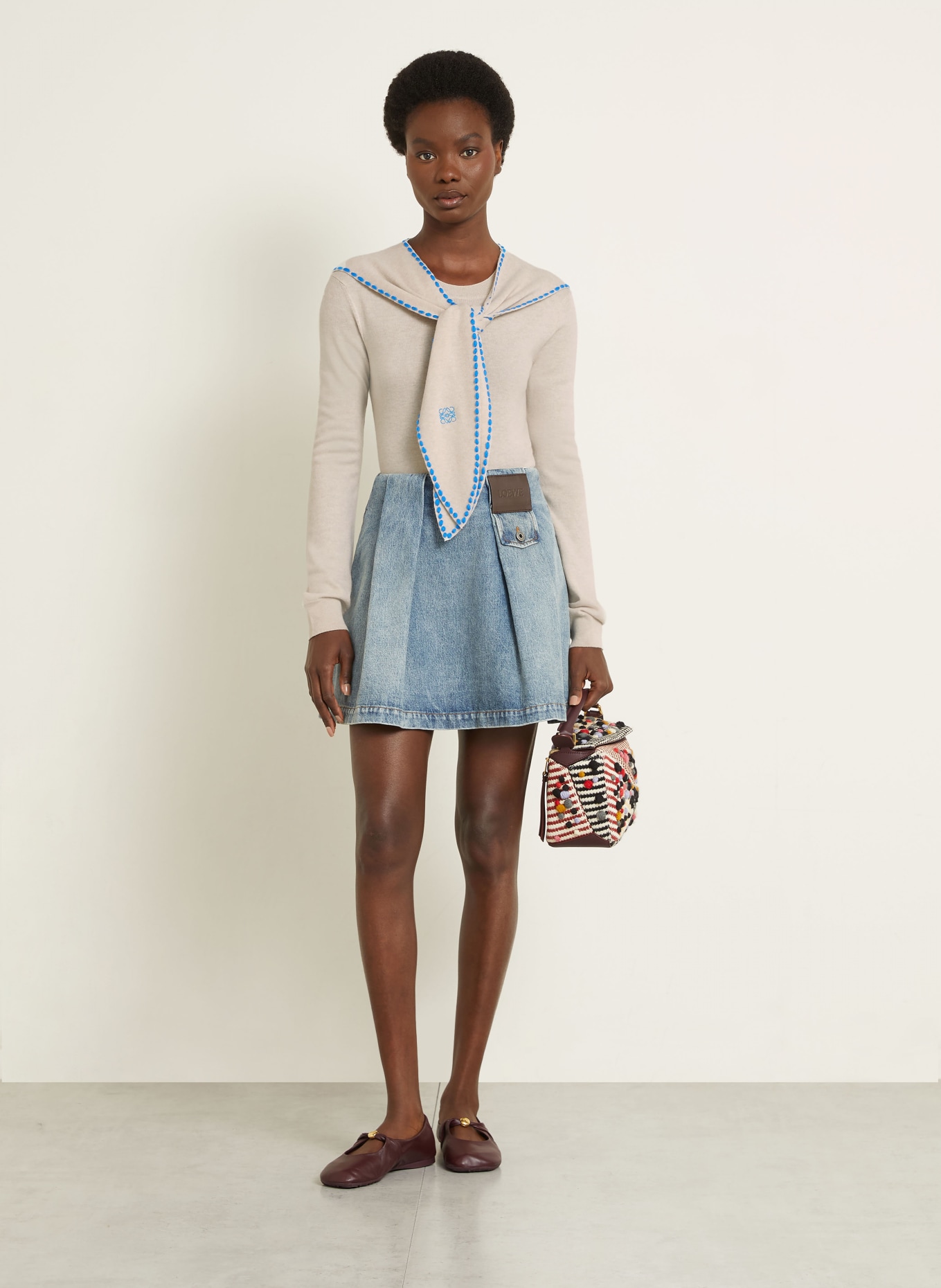 LOEWE Pullover: BEIGE / BLAU