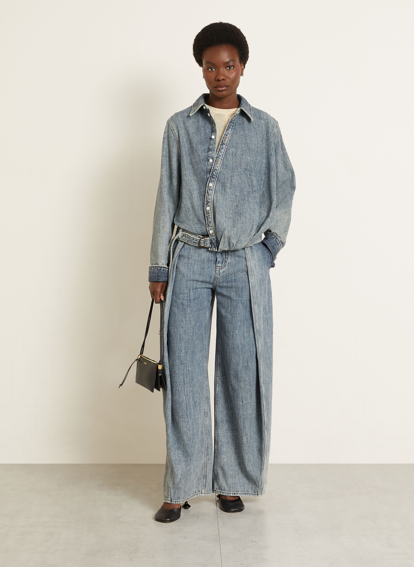 LOEWE Jeans met wijde pijpen: 6395 WASHED DENIM