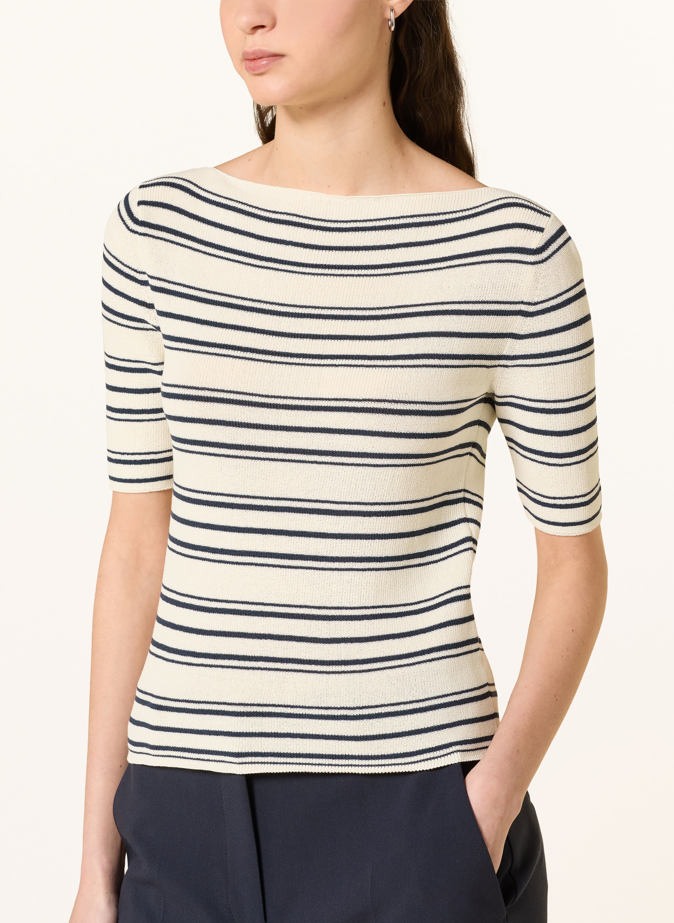 MAX & Co. Strickshirt PASSATA: CREME / DUNKELBLAU