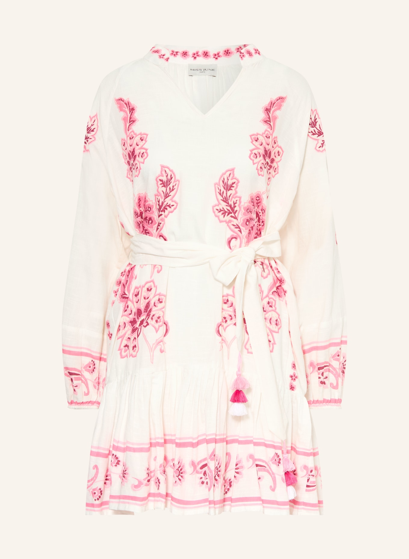 MISS JUNE Robe ANIKA: ROSE FUCHSIA / ROSE / CRÈME