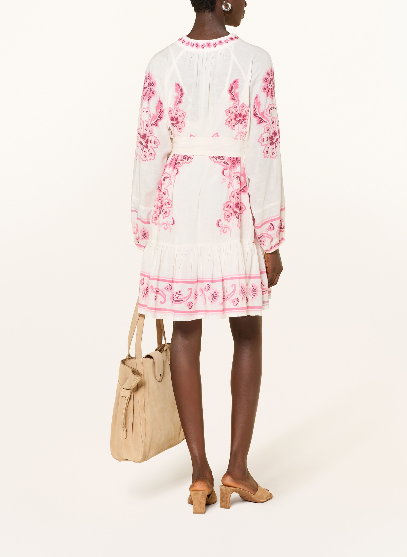 MISS JUNE Robe ANIKA: ROSE FUCHSIA / ROSE / CRÈME