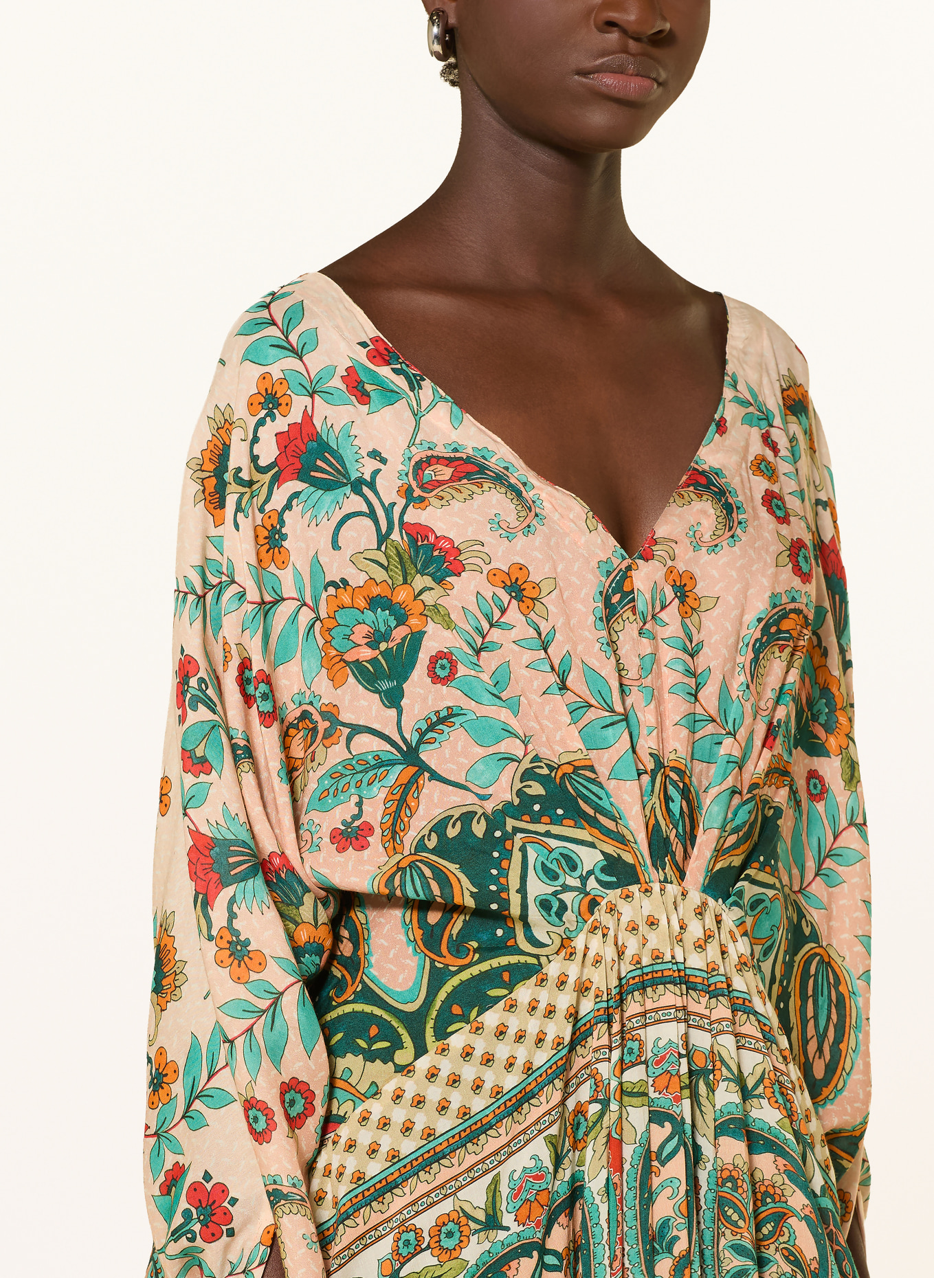 MISS JUNE Kaftan JORDANA: RŮŽOVÁ / ČERVENÁ / ZELENÁ