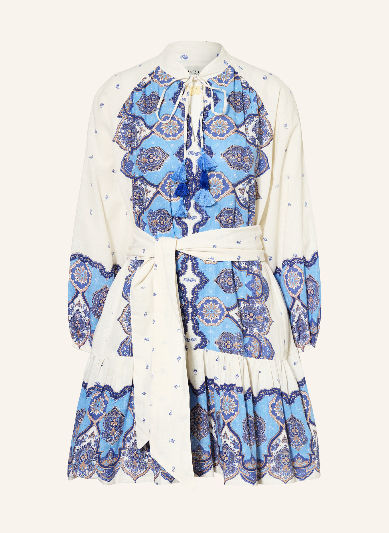 MISS JUNE Kleid DANAE: ECRU / BLAU