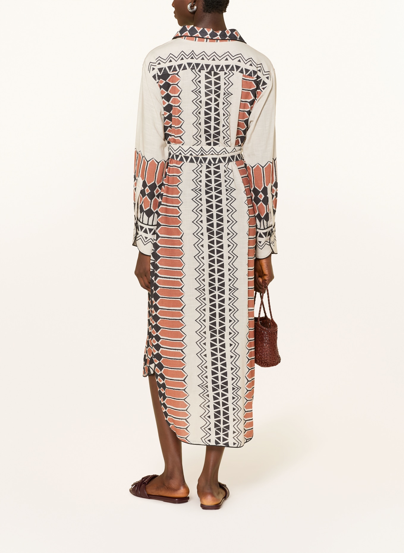 MISS JUNE Hemdblusenkleid ADDY: CREME / BRAUN / SCHWARZ