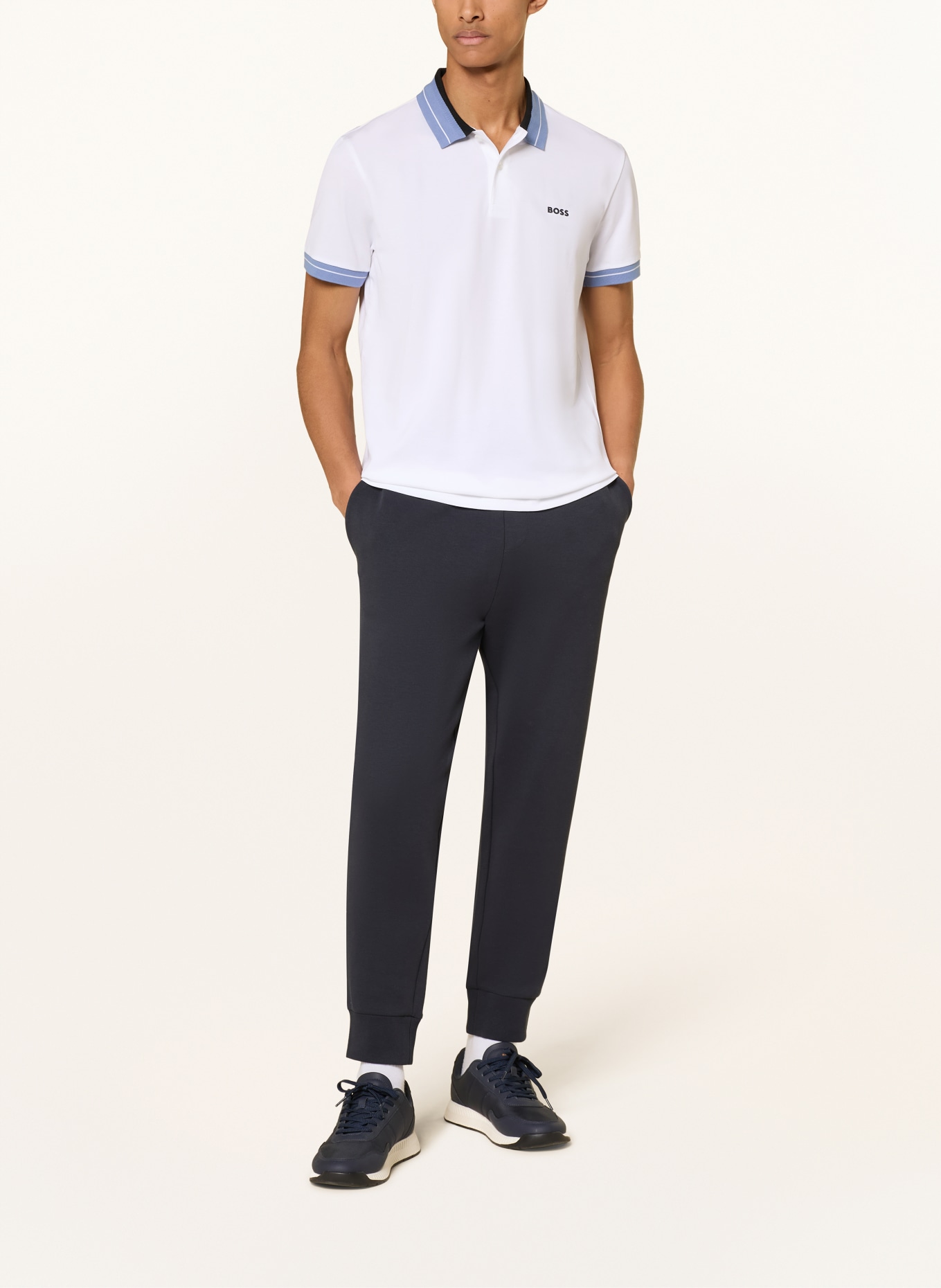 BOSS Piqué poloshirt MEMBER Regular Fit: WIT / BLAUW / WIT
