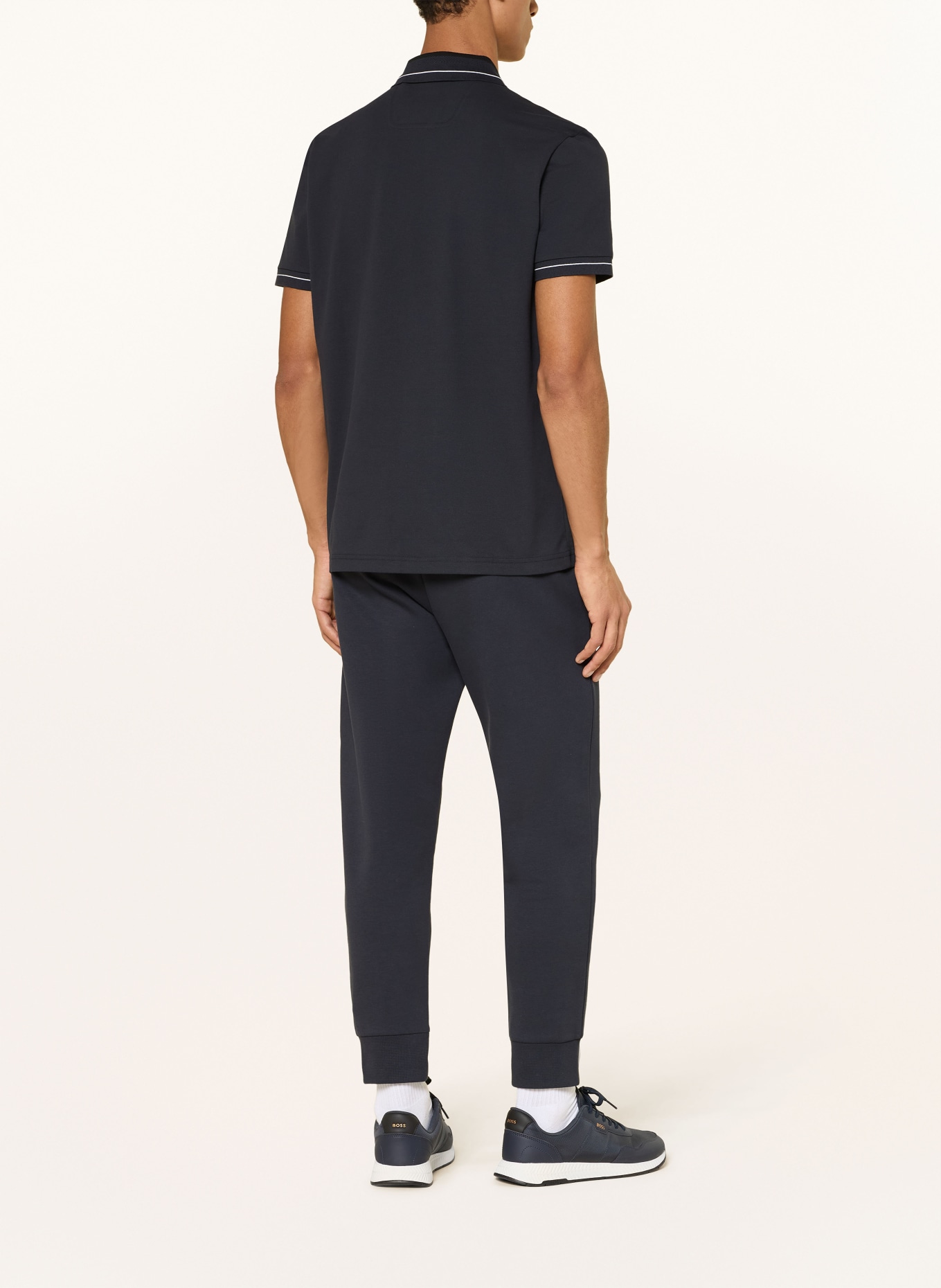 BOSS Koszulka polo z pikowanym wzorem MEMBER Regular Fit: GRANATOWY