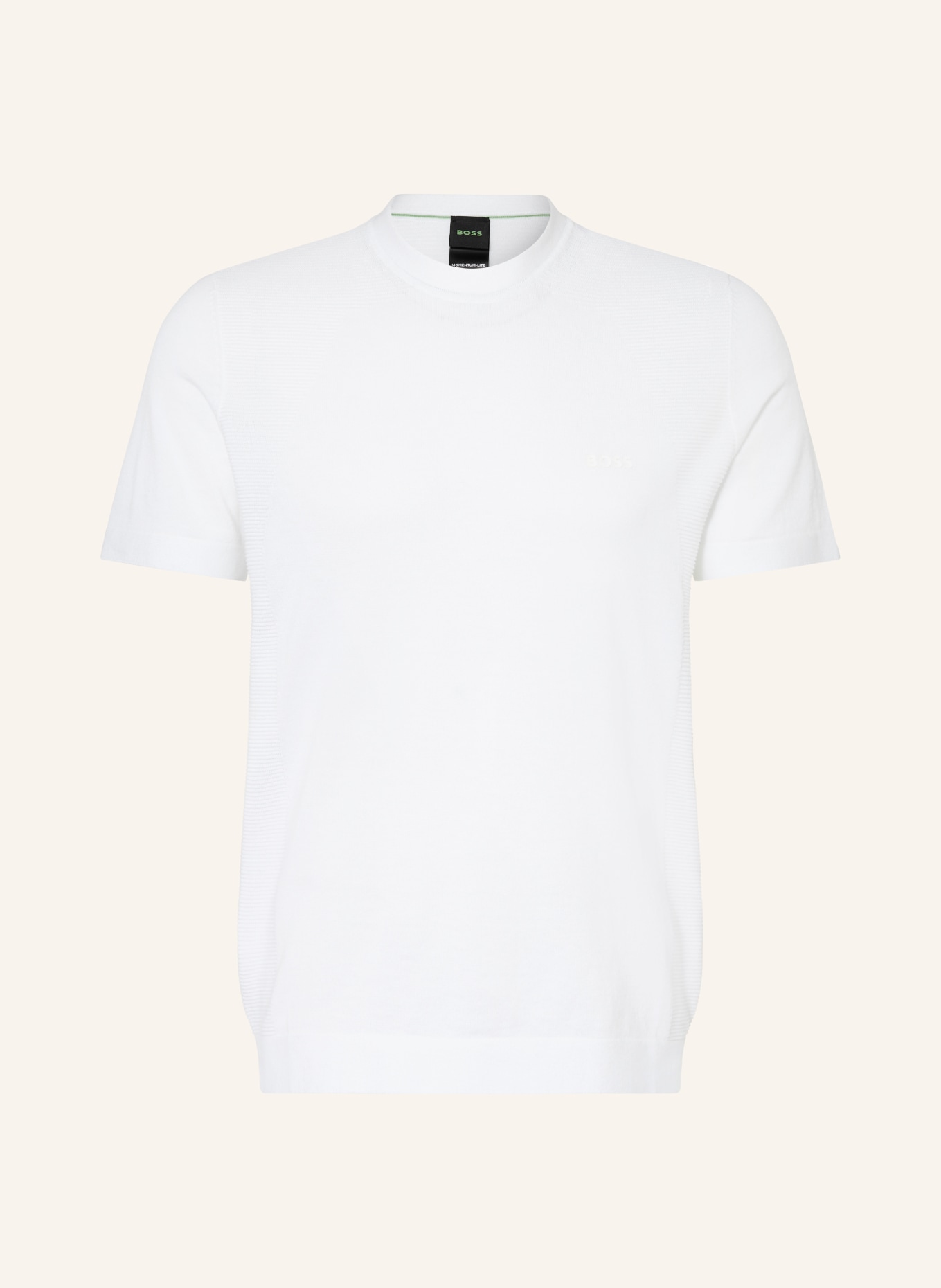 BOSS Gebreid shirt MOMENTUM-LITE: WIT
