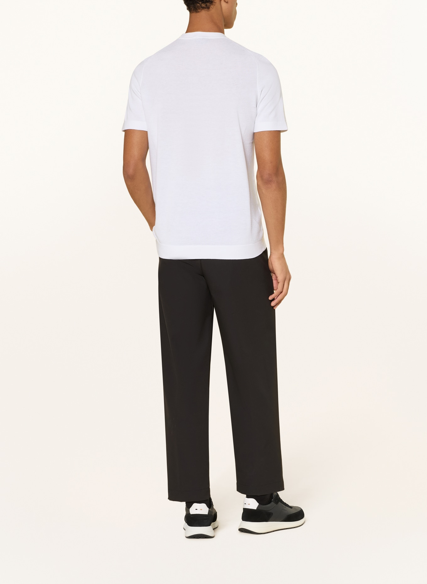 BOSS Gebreid shirt MOMENTUM-LITE: WIT