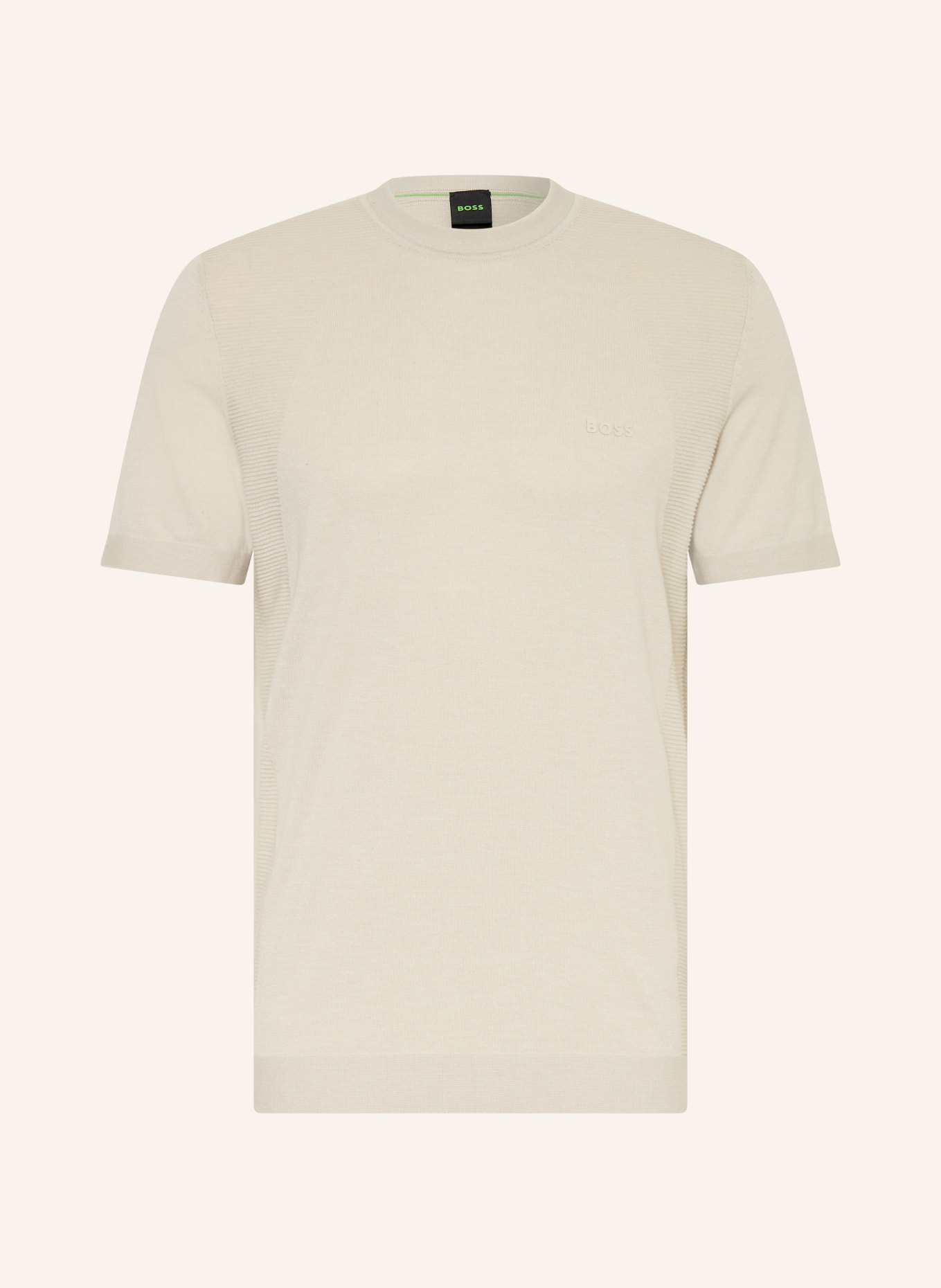 BOSS Gebreid shirt MOMENTUM-LITE: BEIGE