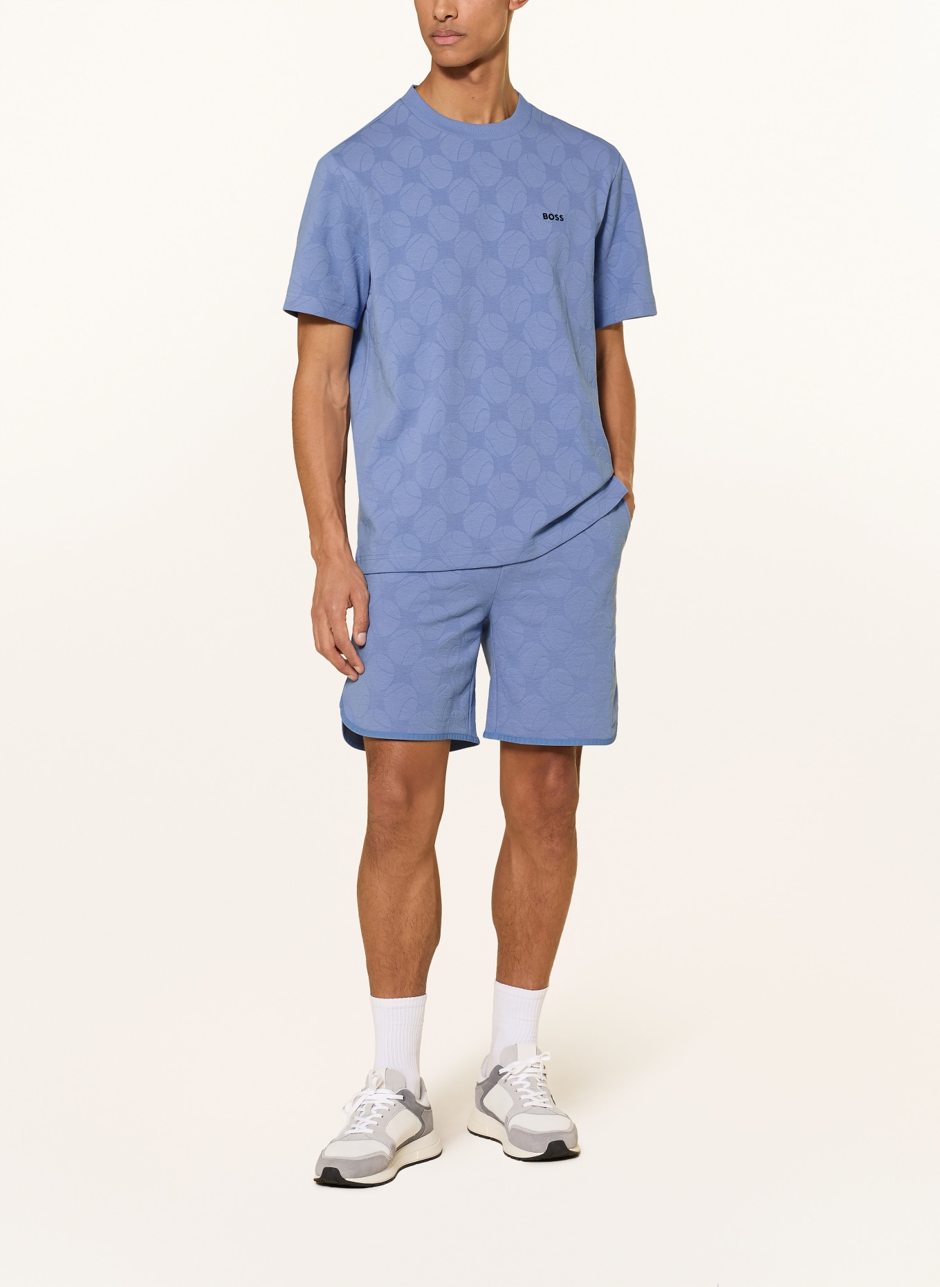 BOSS T-shirt MEMBER: LICHTBLAUW / ZWART