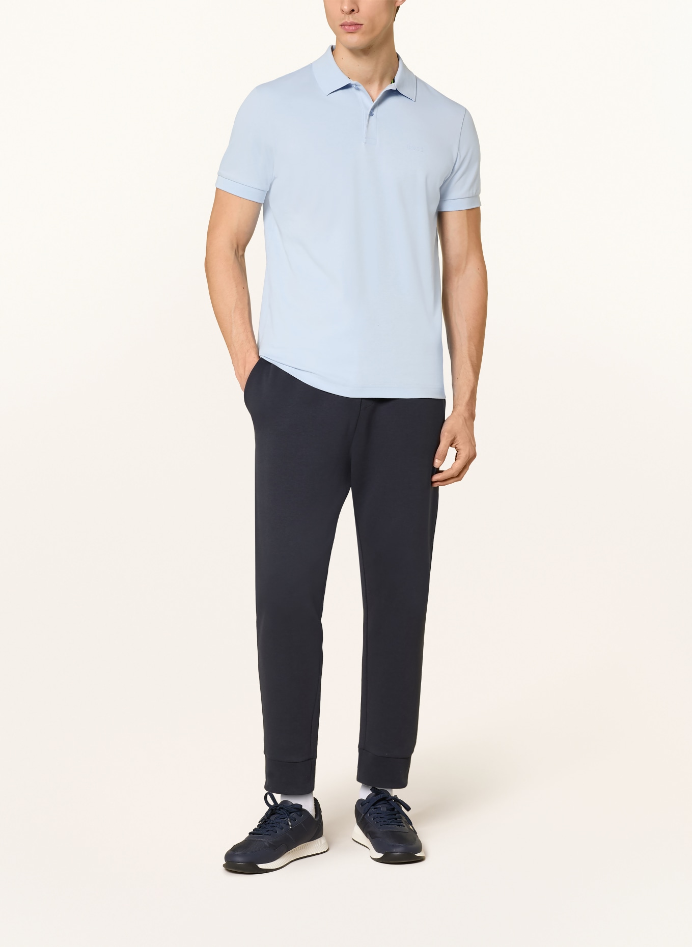 BOSS Jersey polo shirt PIO: LIGHT BLUE