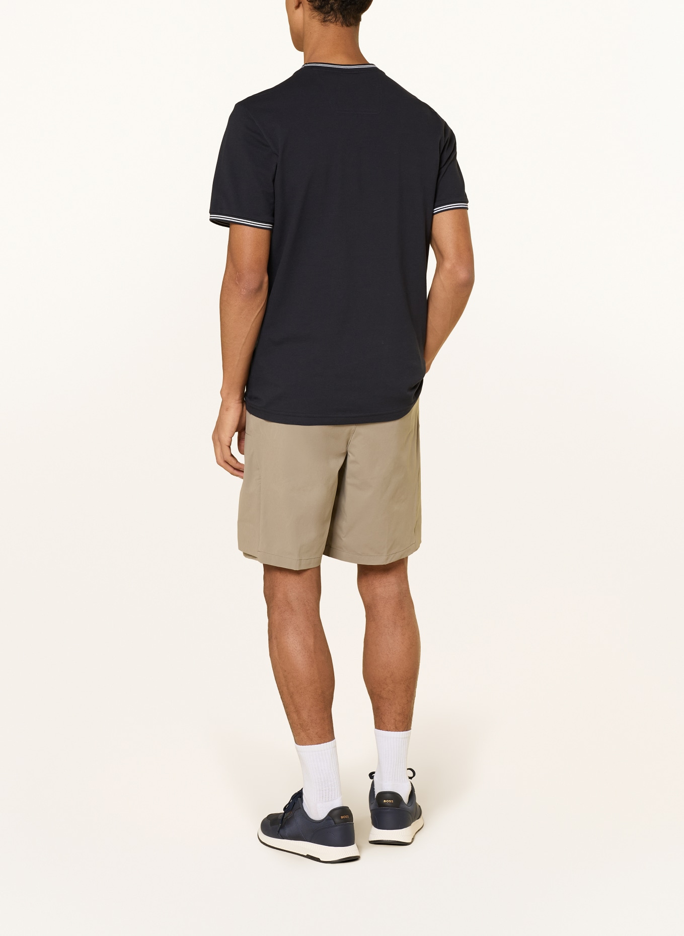 BOSS T-Shirt TAUL: DUNKELBLAU / WEISS