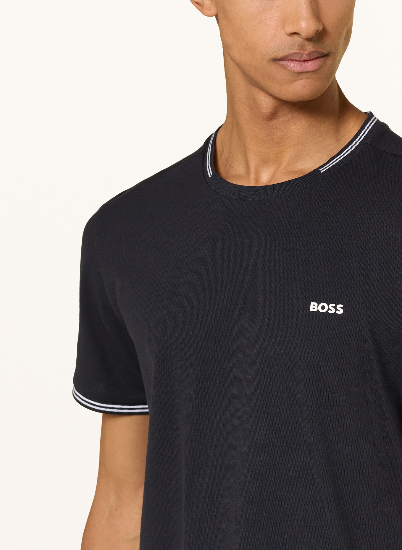 BOSS T-Shirt TAUL: DUNKELBLAU / WEISS